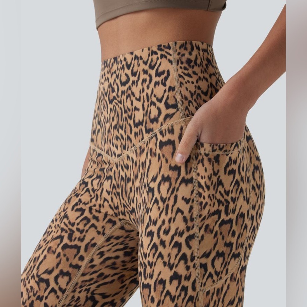 Halara High Waist Ultra Sculpt Legging Leopard Print Small 7/8 - Picture 4 of 10